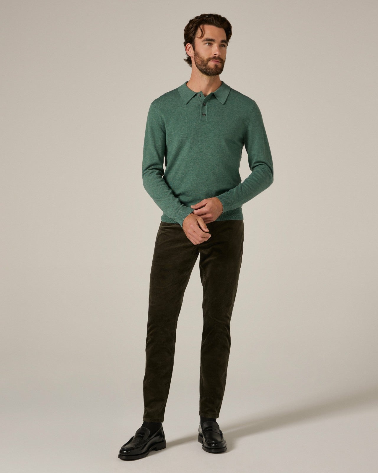 7Diamonds Belford Long Sleeve Knit Polo