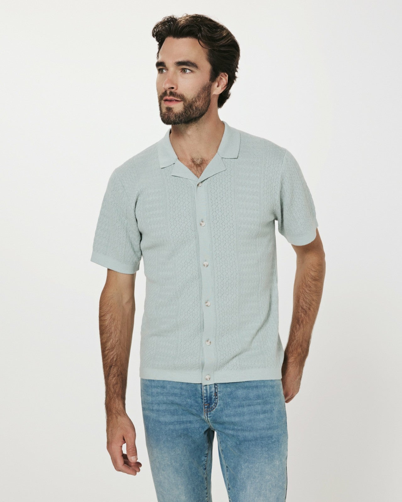 7Diamonds Jonas Button Up Knit Polo