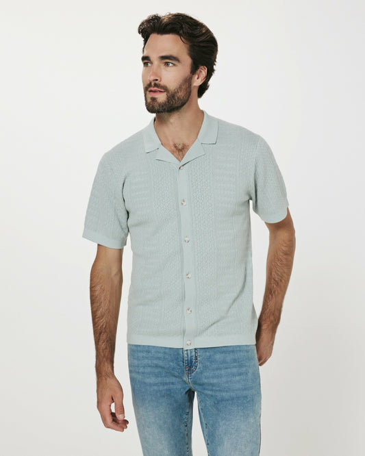 7Diamonds Jonas Button Up Knit Polo
