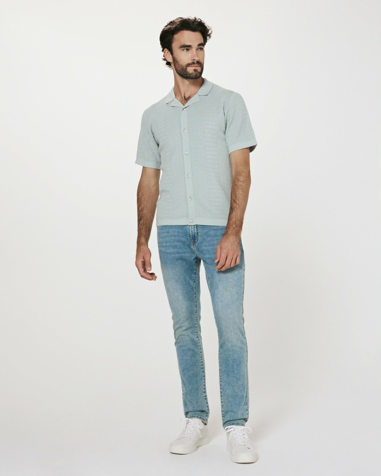 7Diamonds Jonas Button Up Knit Polo