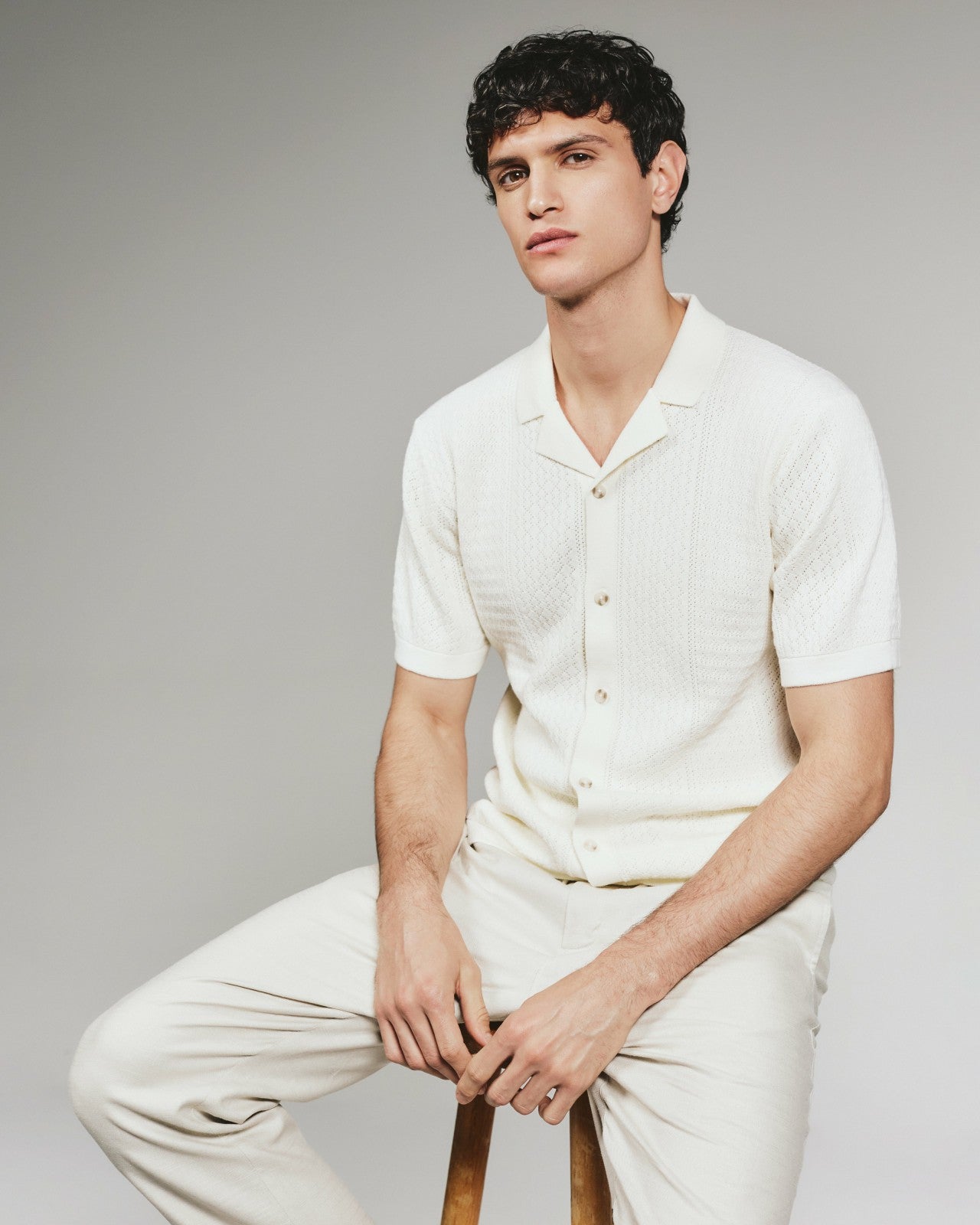 7Diamonds Jonas Button Up Knit Polo