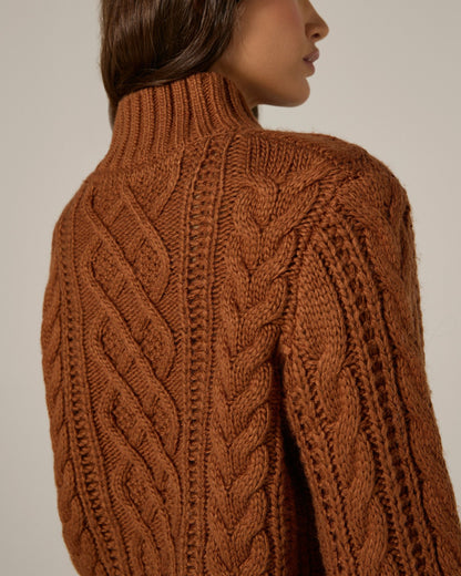 7Diamonds Tania Cable Knit Turtleneck Sweater