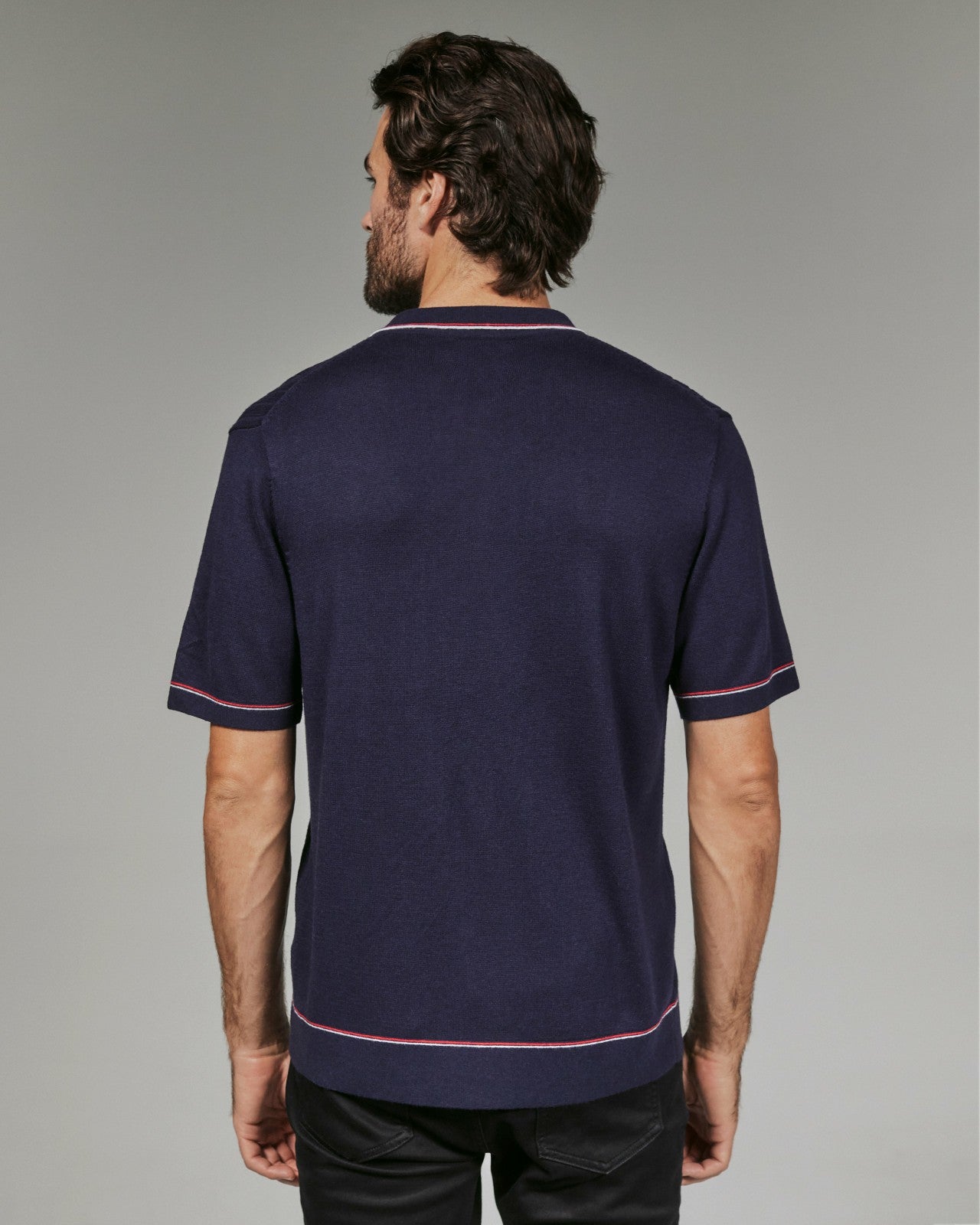 7Diamonds Enzo Striped Knit Polo
