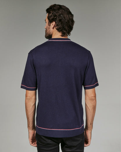 7Diamonds Enzo Striped Knit Polo