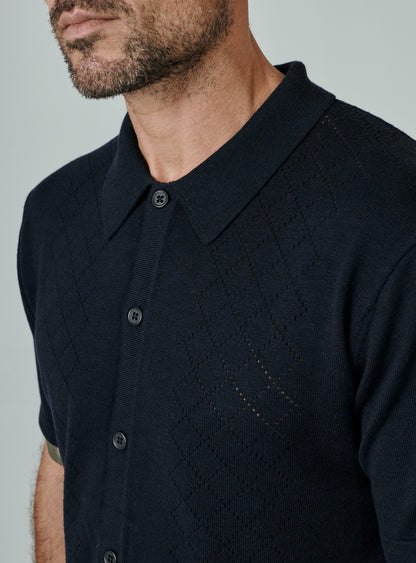 7Diamonds Venice Button Down Knit Polo