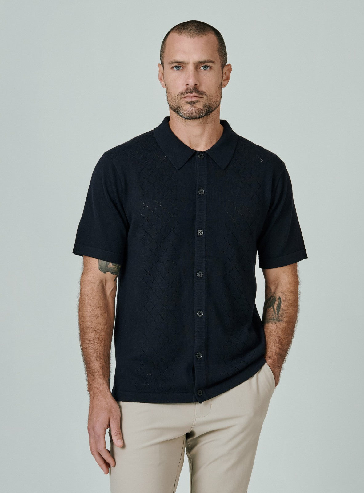 7Diamonds Venice Button Down Knit Polo