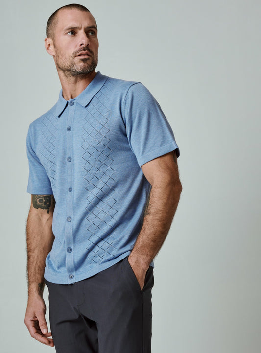 7Diamonds Venice Button Down Knit Polo