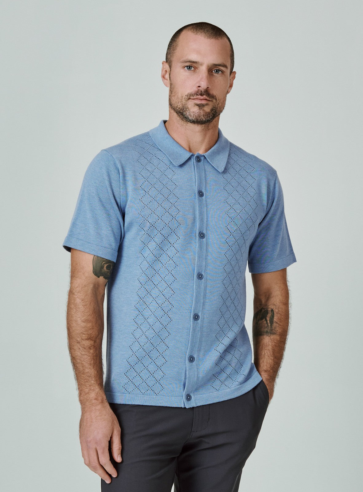 7Diamonds Venice Button Down Knit Polo