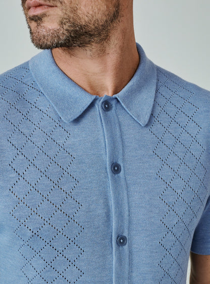 7Diamonds Venice Button Down Knit Polo