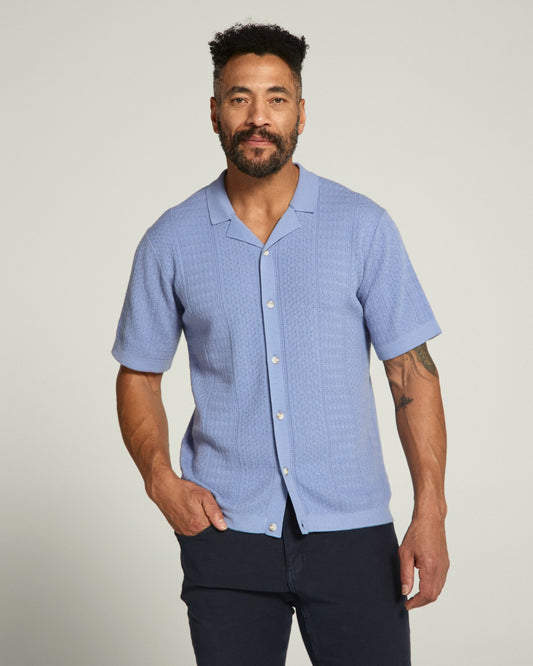 7Diamonds Jonas Button Up Knit Polo