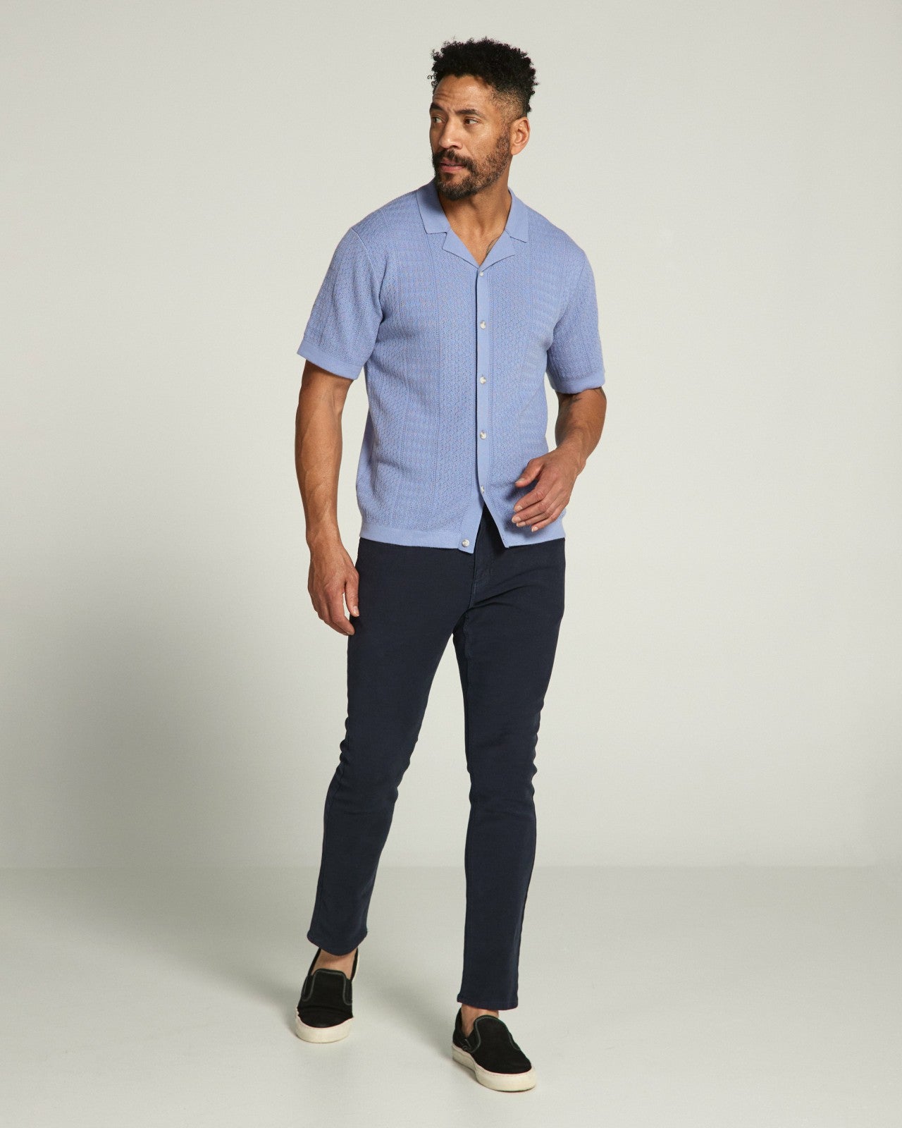 7Diamonds Jonas Button Up Knit Polo