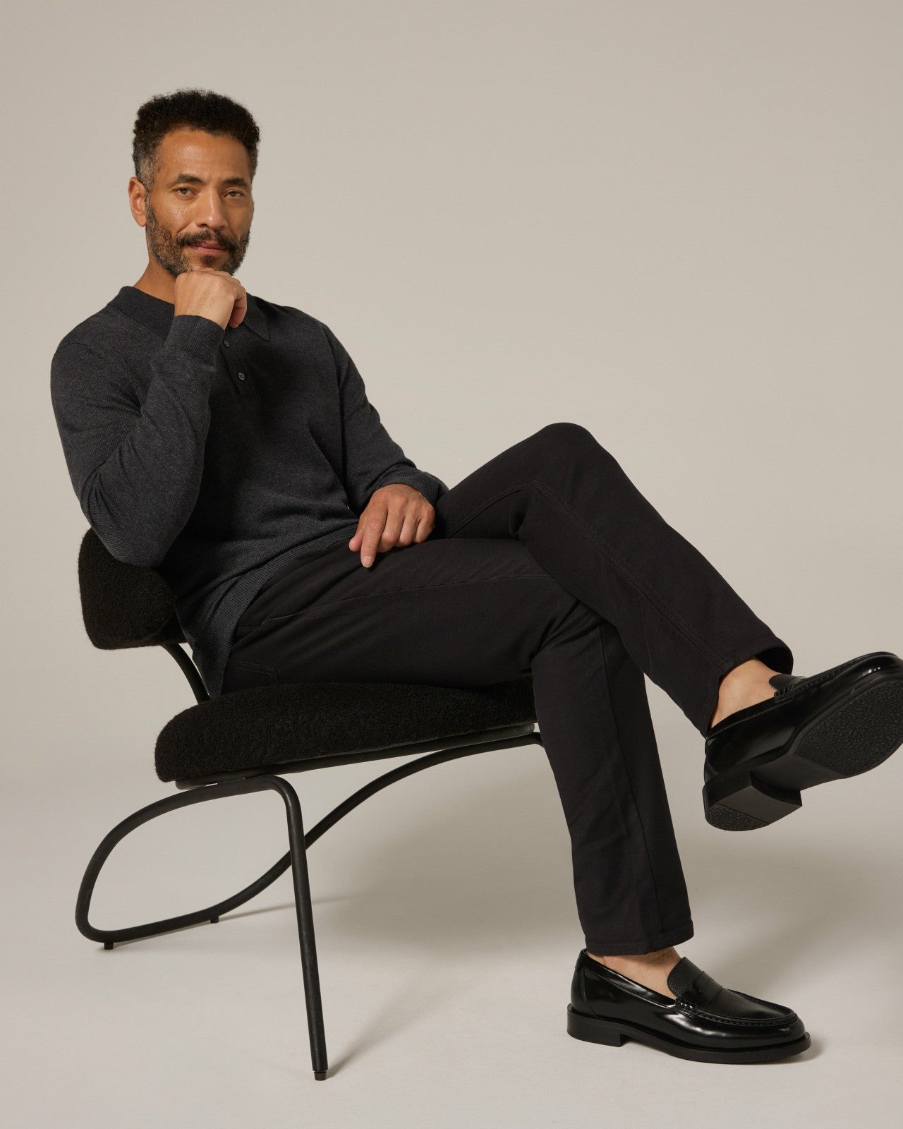 7Diamonds Belford Long Sleeve Knit Polo