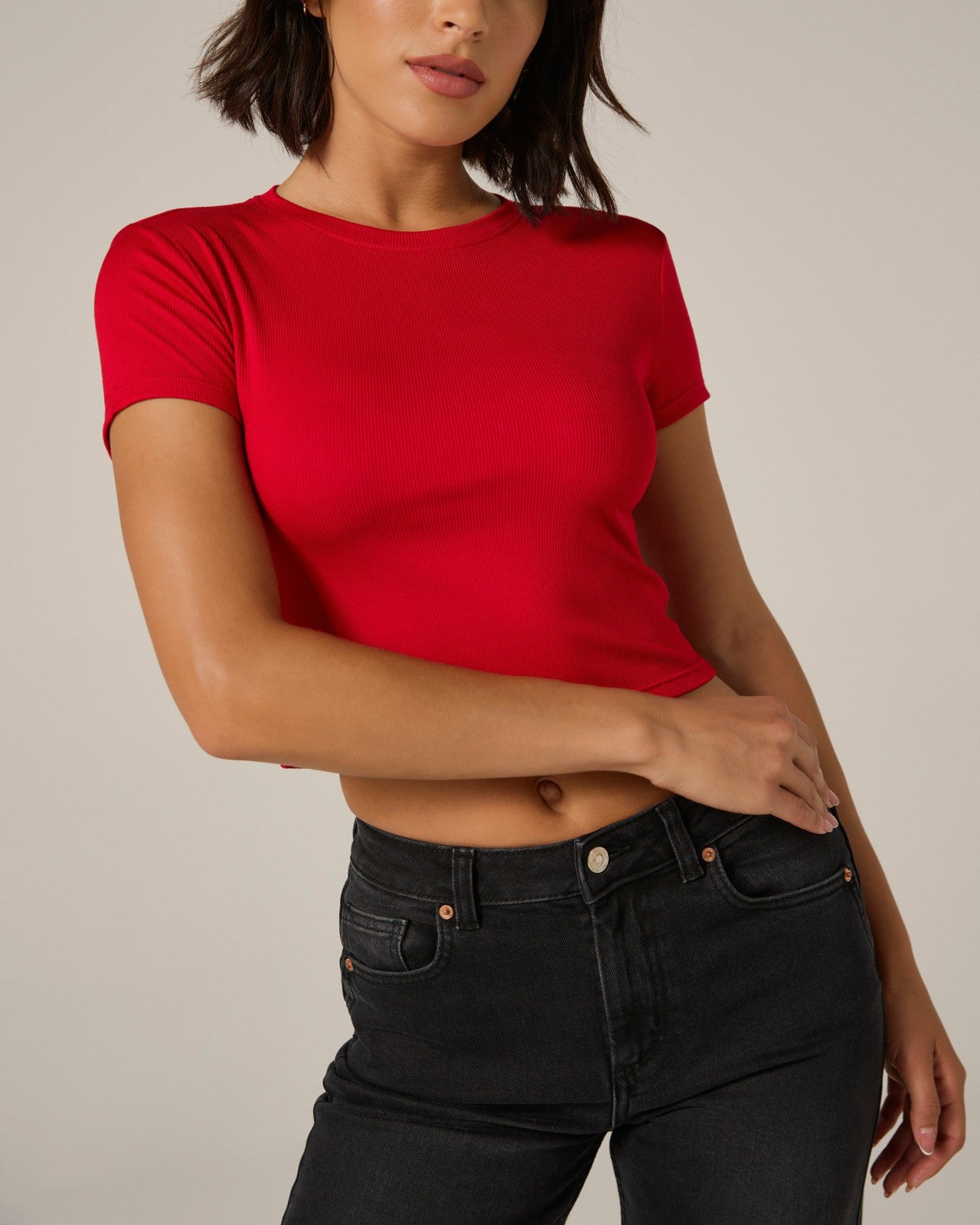 7Diamonds Core Ribbed Crop Tee