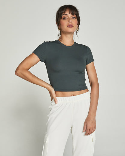 7Diamonds Core Ribbed Crop Tee
