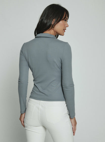 7Diamonds Core Ribbed Long Sleeve Polo