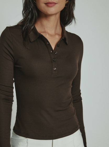 7Diamonds Core Ribbed Long Sleeve Polo