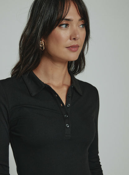 7Diamonds Core Ribbed Long Sleeve Polo