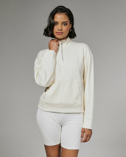 7Diamonds Gaia Textured Half-Zip Pullover