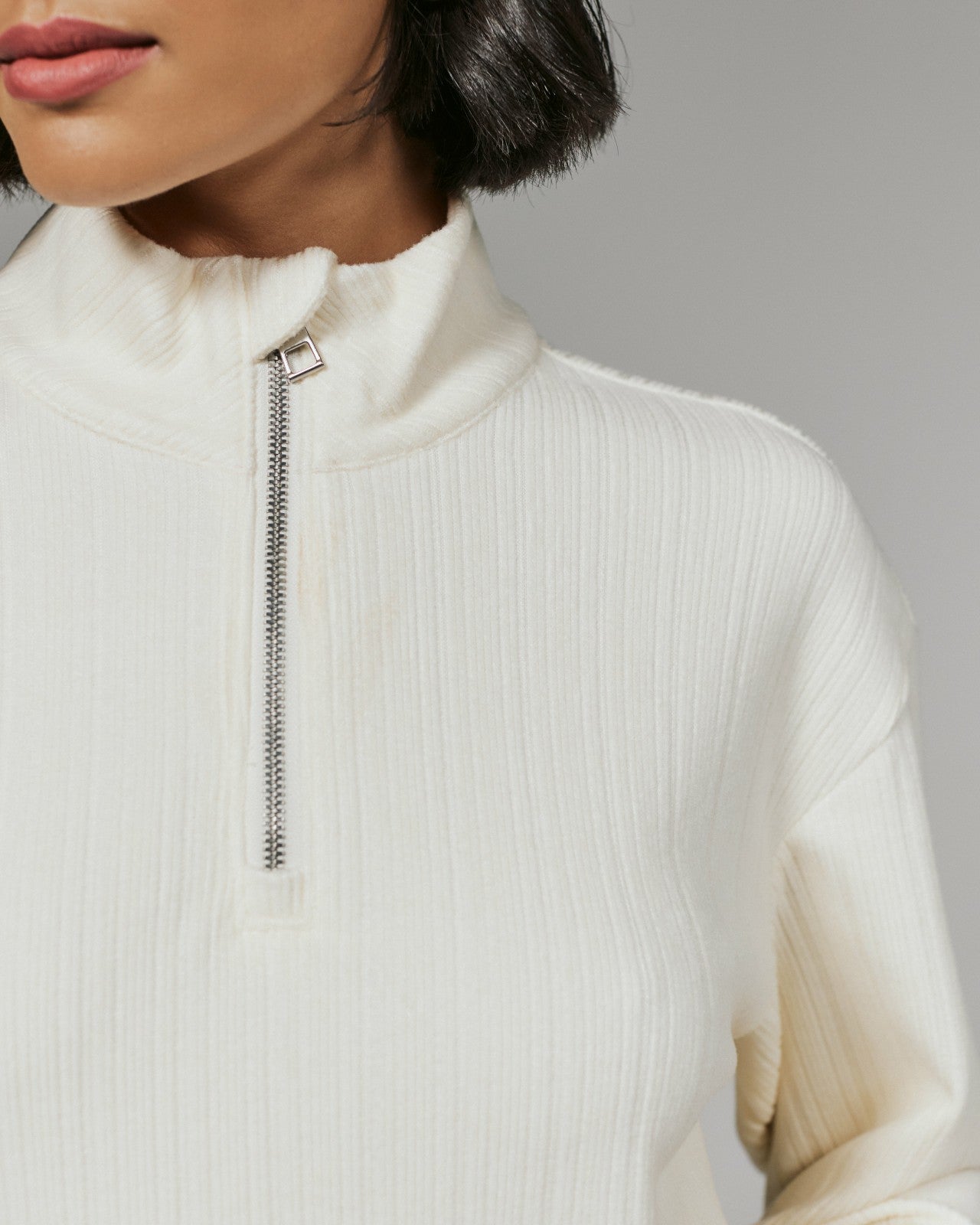 7Diamonds Gaia Textured Half-Zip Pullover