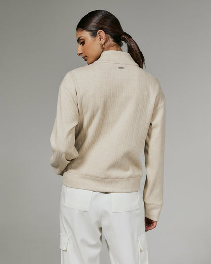 7Diamonds Gaia Textured Half-Zip Pullover