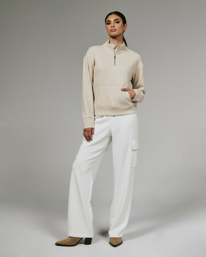 7Diamonds Gaia Textured Half-Zip Pullover