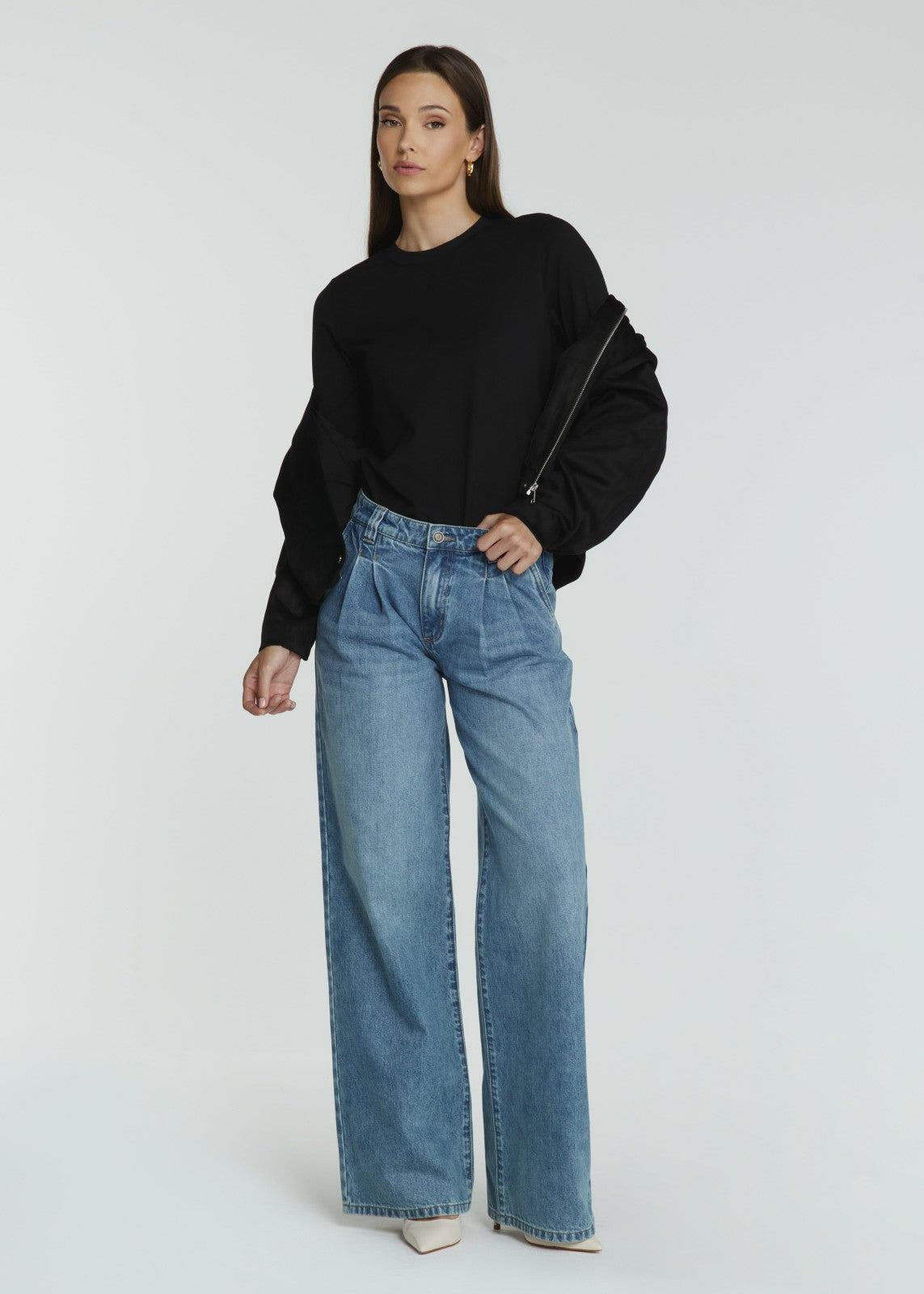 7Diamonds Jules Pleated Denim Trouser