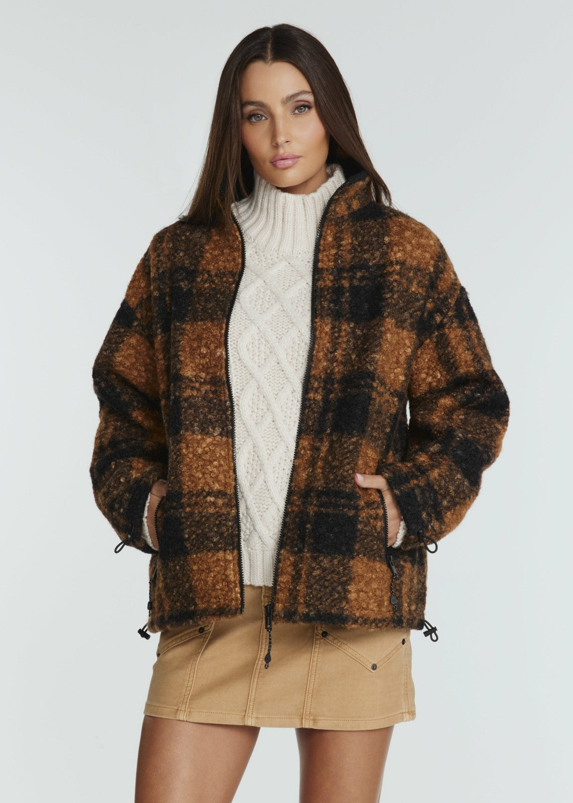 7Diamonds Naya Plaid Sherpa Jacket