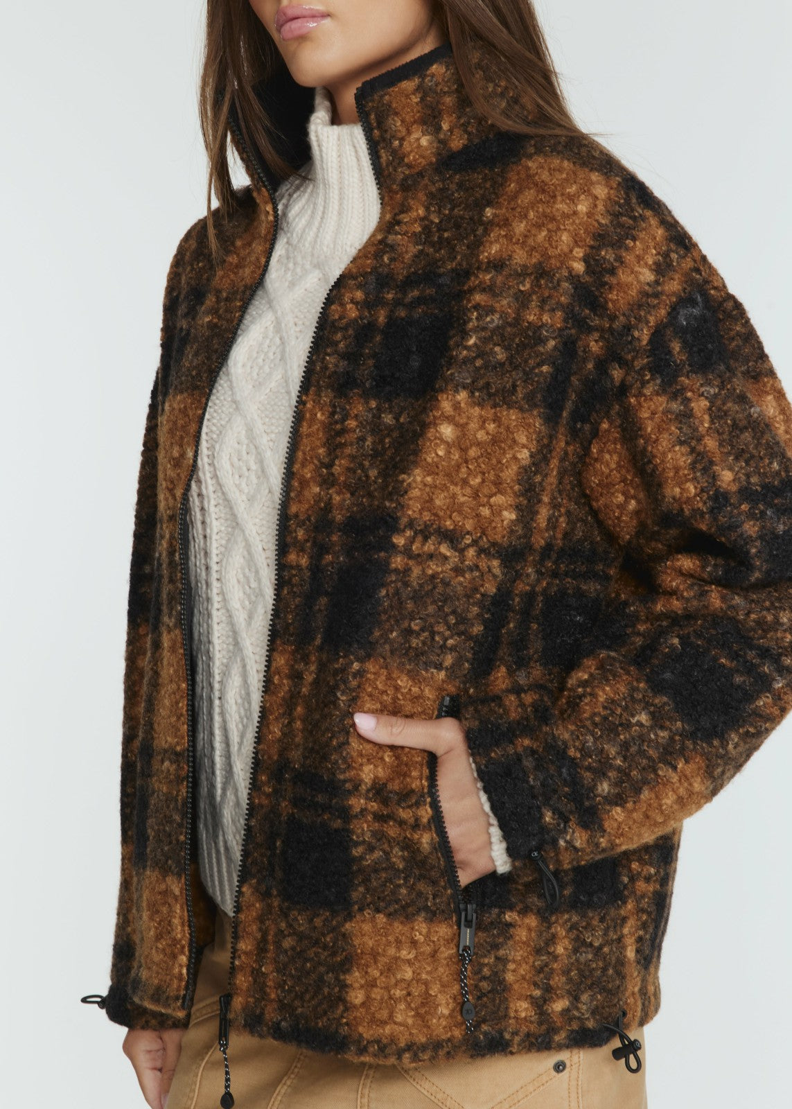 7Diamonds Naya Plaid Sherpa Jacket