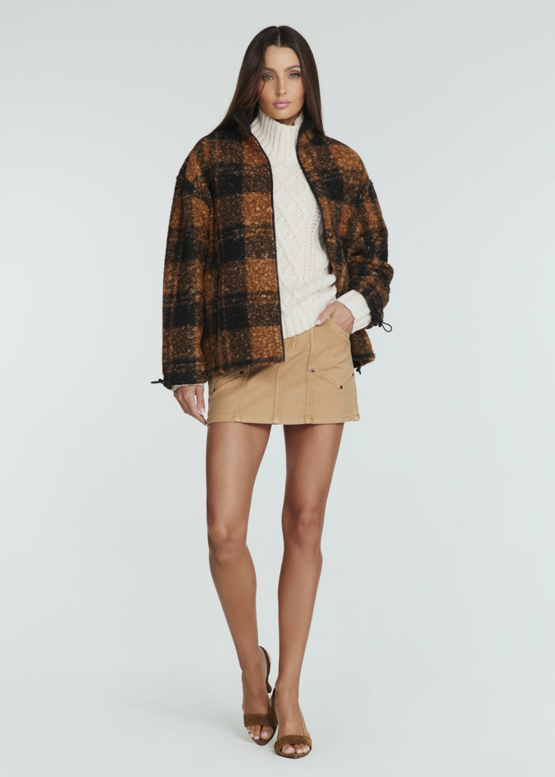 7Diamonds Naya Plaid Sherpa Jacket