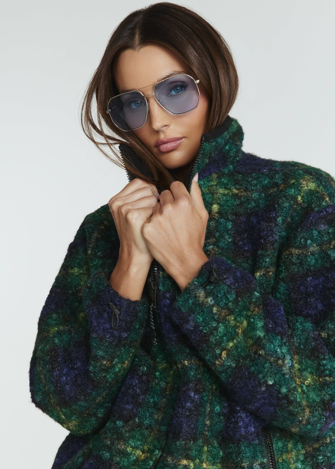 7Diamonds Naya Plaid Sherpa Jacket