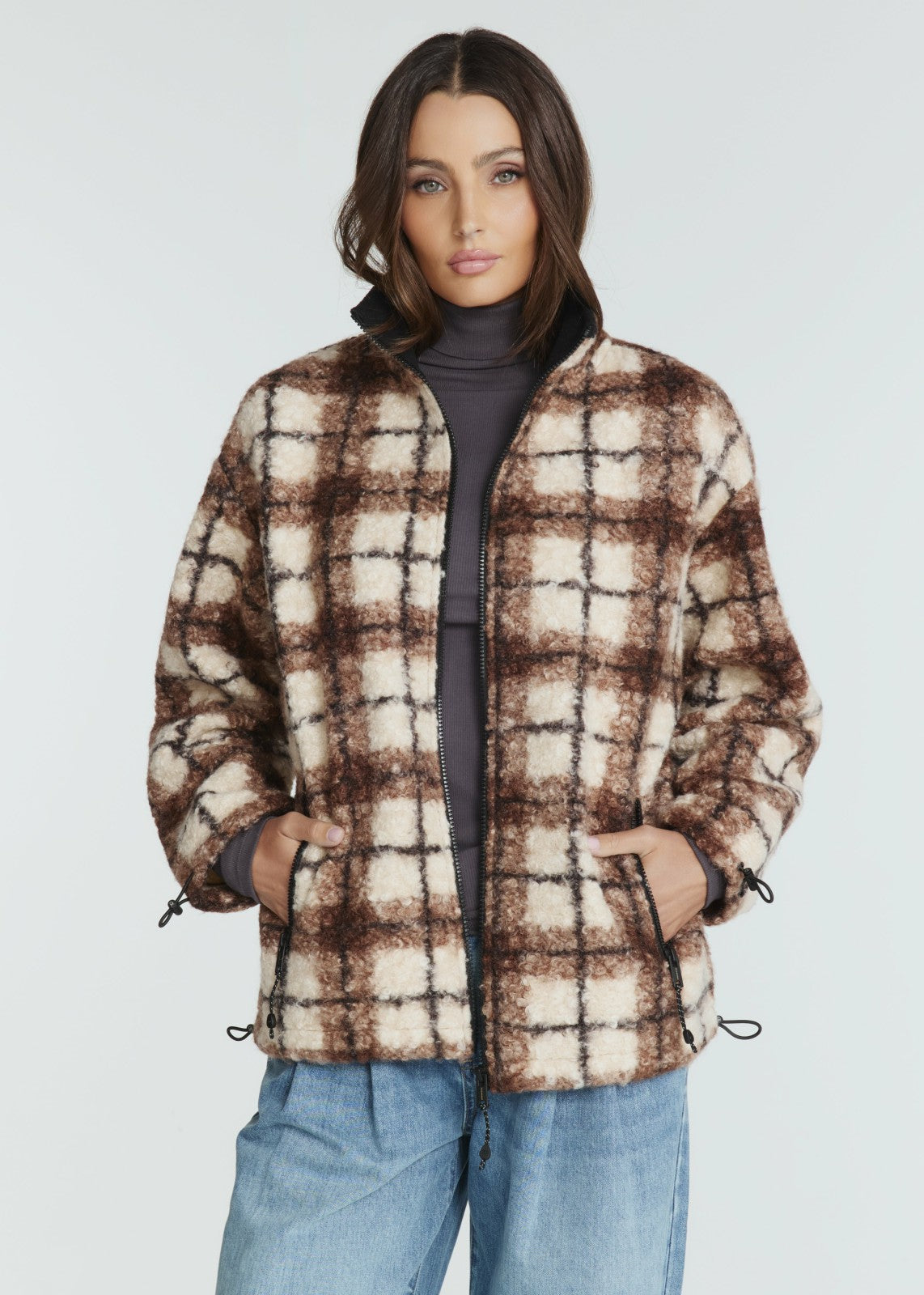 7Diamonds Naya Plaid Sherpa Jacket