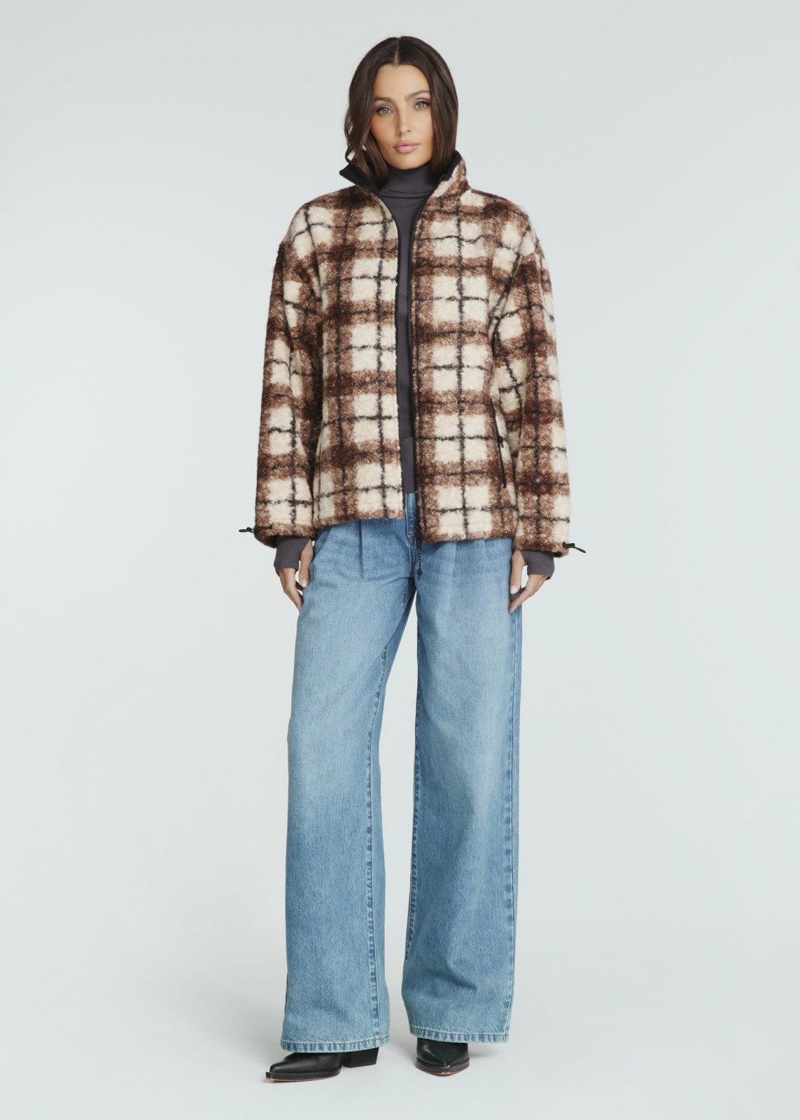 7Diamonds Naya Plaid Sherpa Jacket