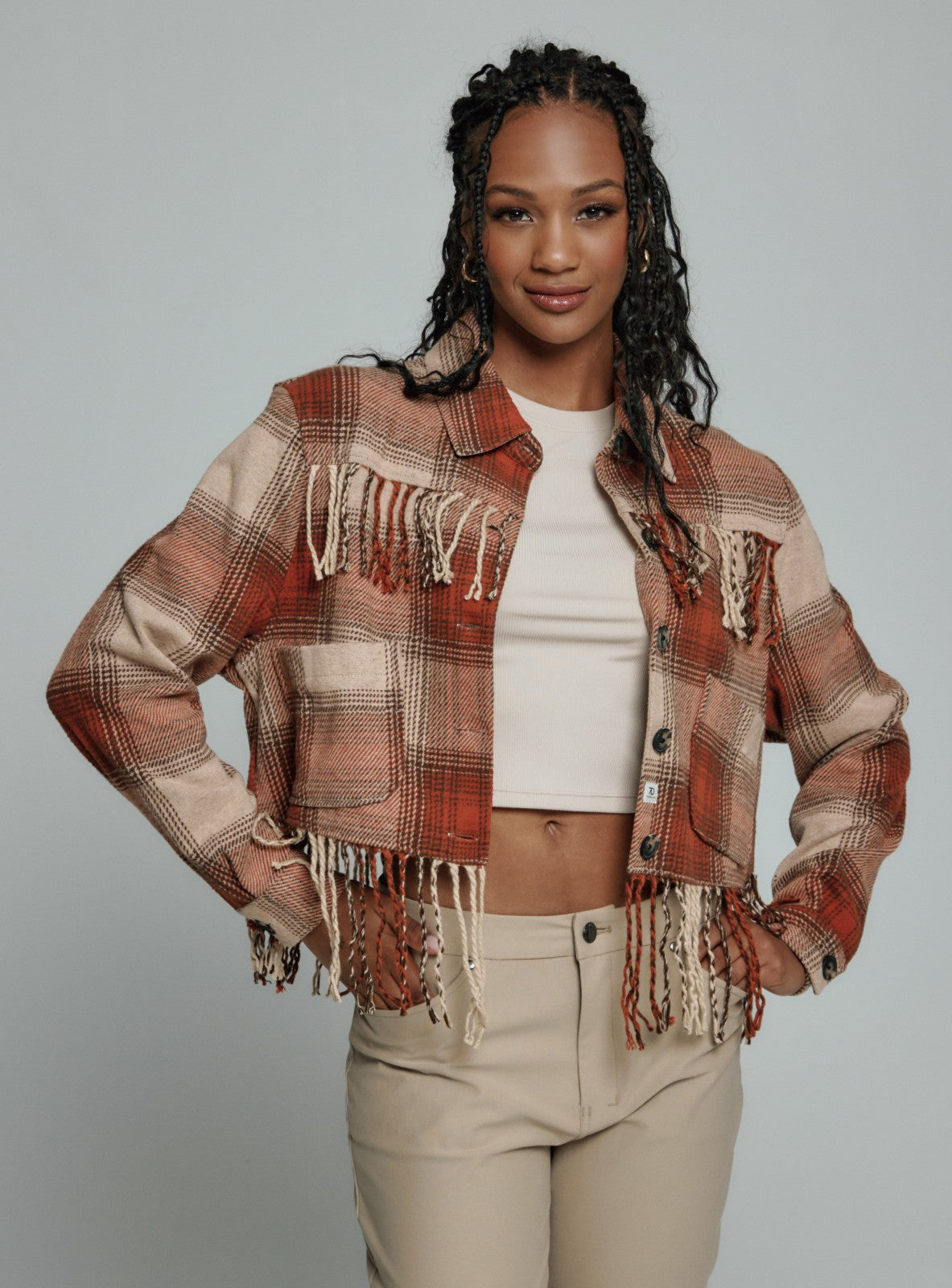 7Diamonds Generation™ Crop Fringe Jacket