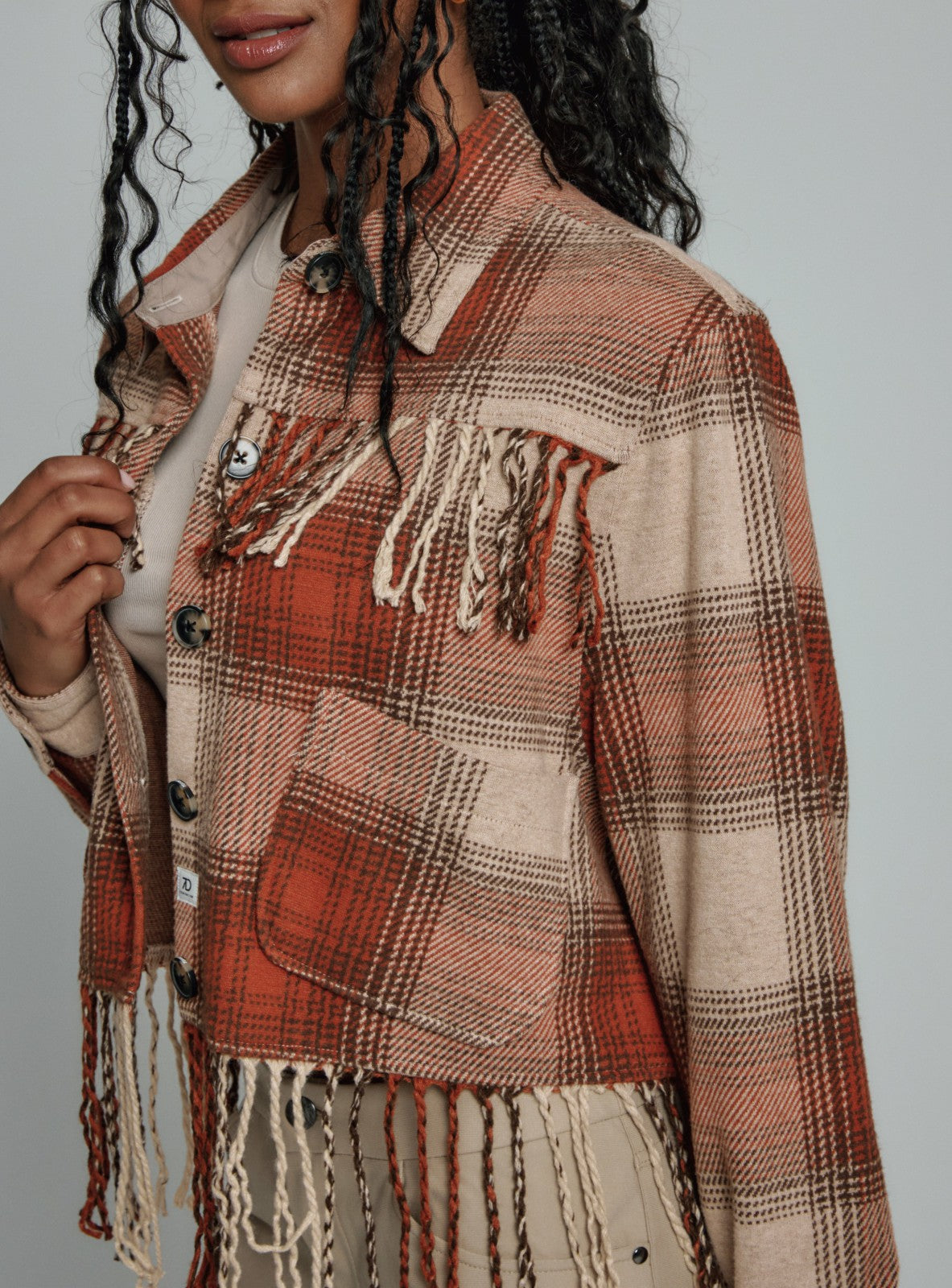 7Diamonds Generation™ Crop Fringe Jacket