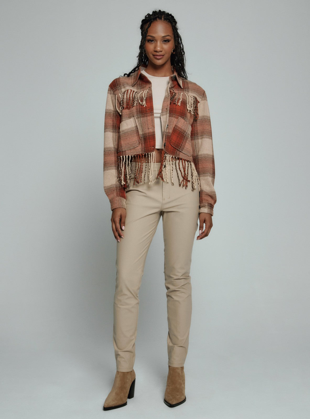 7Diamonds Generation™ Crop Fringe Jacket