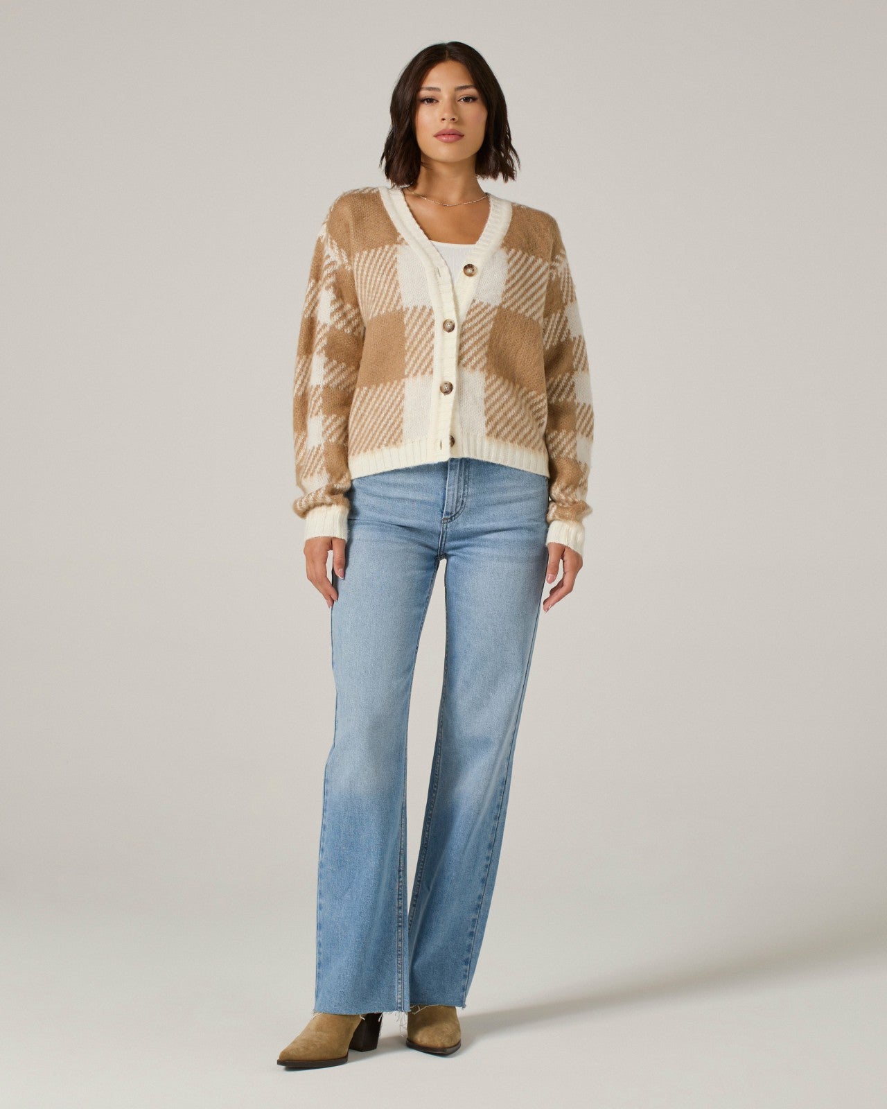 7Diamonds Harper Plaid Cardigan