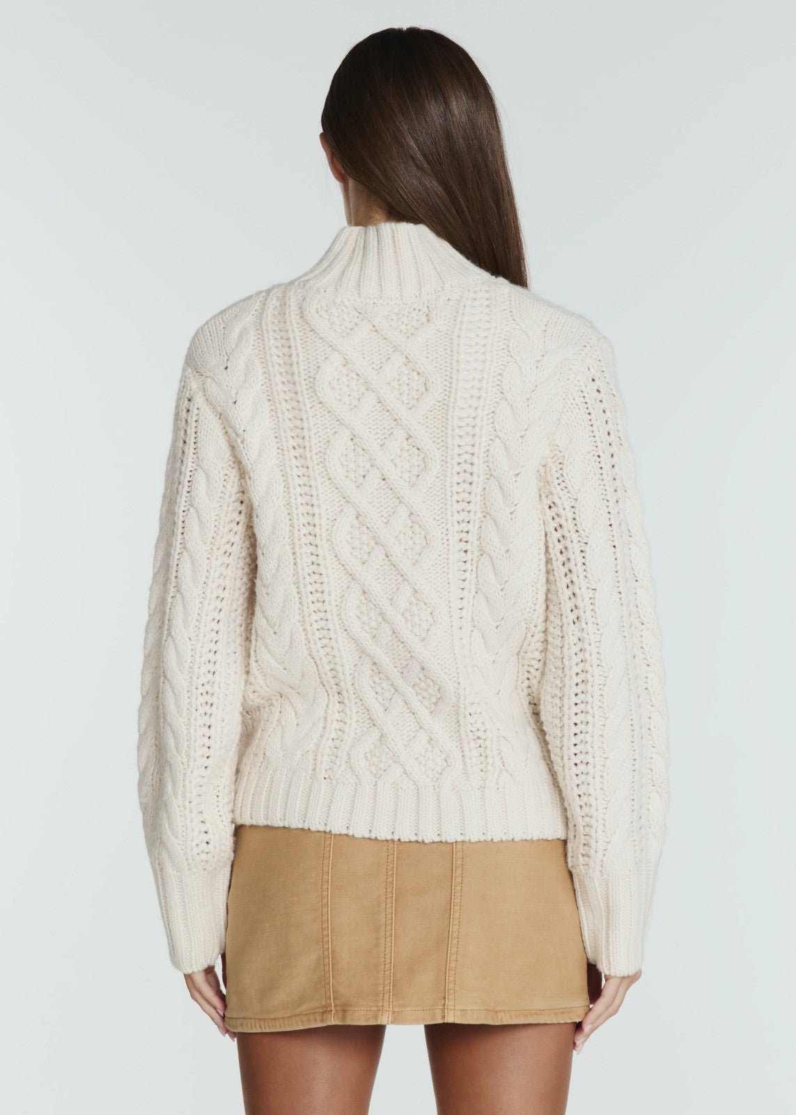 7Diamonds Tania Cable Knit Turtleneck Sweater