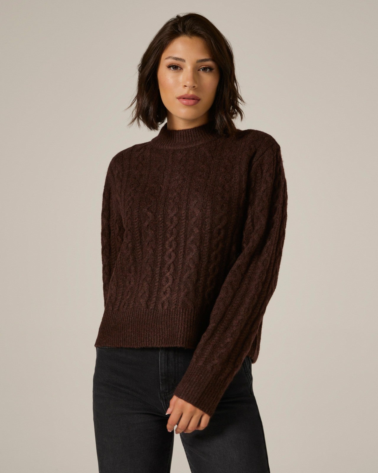 7Diamonds Riley Cable Knit Sweater