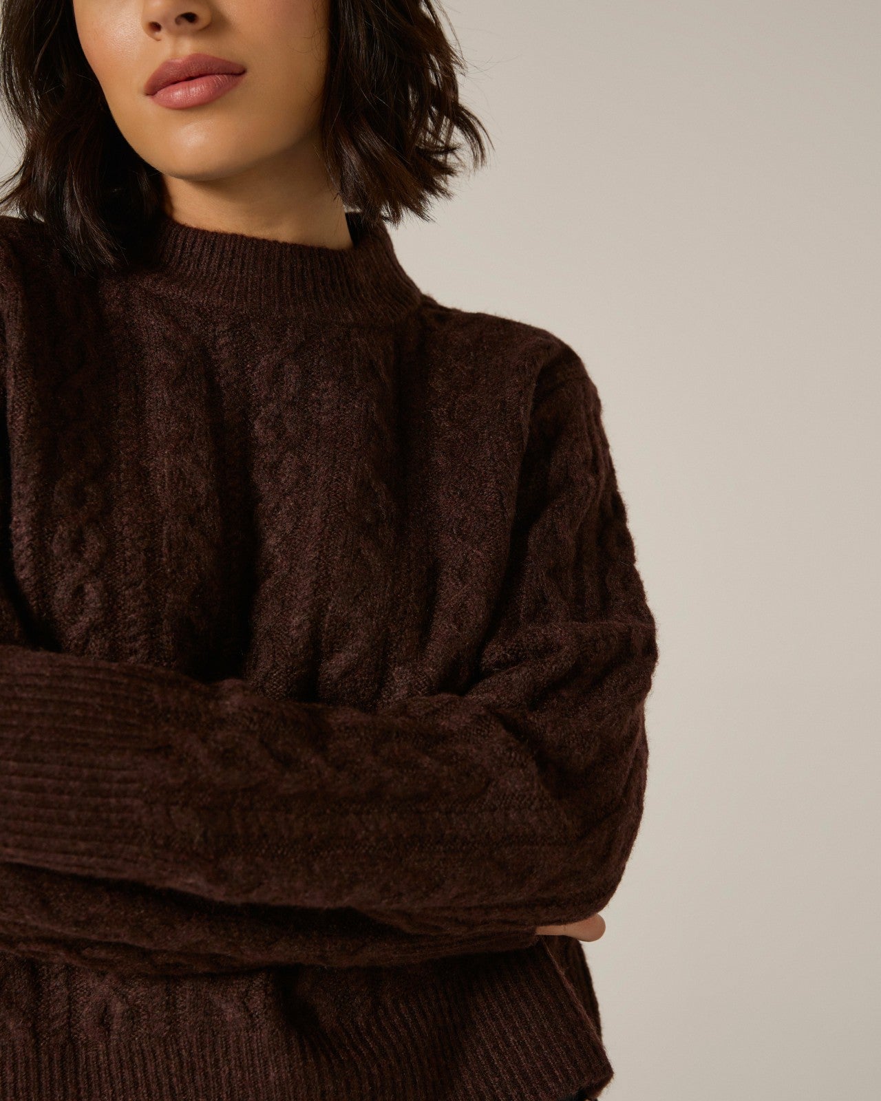 7Diamonds Riley Cable Knit Sweater