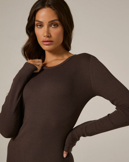 7Diamonds Modal Ribbed Midi Dress