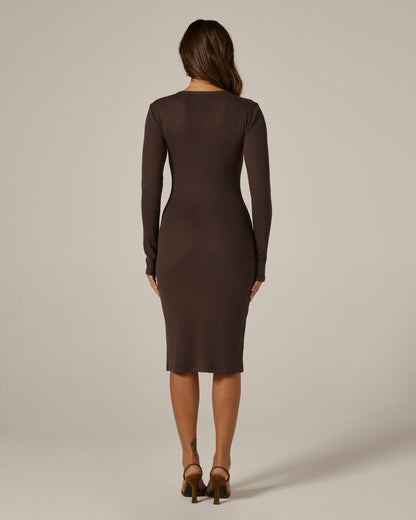 7Diamonds Modal Ribbed Midi Dress